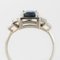 Art Deco Style Sapphire & Diamond 18 Karat White Gold Ring 13