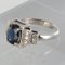 Art Deco Style Sapphire & Diamond 18 Karat White Gold Ring 12