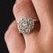 Belle Époque Diamond 18 Karat White Gold Flat Round Ring, 1920s 5