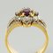 French Diamond & Ruby Gold Three Band Ring 11