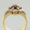 French Diamond & Ruby Gold Three Band Ring, Image 11