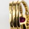 French Diamond & Ruby Gold Three Band Ring 18