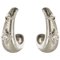 Boucles d'Oreilles Diam 18 Carat en Or Blanc Brossé, Set de 2 1