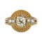 French Cushion and Rose Cuts Diamond 18 Karat Yellow Gold Ring, 1960s 1