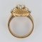 French Cushion and Rose Cuts Diamond 18 Karat Yellow Gold Ring, 1960s, Image 13