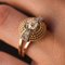 French Cushion and Rose Cuts Diamond 18 Karat Yellow Gold Ring, 1960s 7