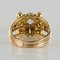 Französischer Ring aus 18 Karat Gelbgold in Diamantenform, 1960er 12