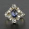 Sapphire & Diamond Gold Platinum Ring, Image 11