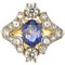 Sapphire & Diamond Gold Platinum Ring, Image 1