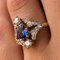 Sapphire & Diamond Gold Platinum Ring, Image 4