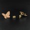 Rose Enamel Diamond Gold Butterfly Earrings, Set of 2 6