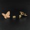 Rose Enamel Diamond Gold Butterfly Earrings, Set of 2, Image 6