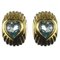 Gold Topaz Heart Stud Earrings, Set of 2, Image 1