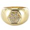 Wide Diamond Gold Band Ring 1