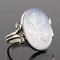 Antique Moonstone Cameo White Gold Ring 10