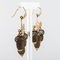 19th Century Yellow Gold Hair Leaves Glans Drop Earrings by Brown, Set of 2 8