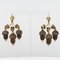 19th Century Yellow Gold Hair Leaves Glans Drop Earrings by Brown, Set of 2 7