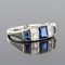 Art Deco 1.69 Carat Sapphire Diamonds White Gold Garter Ring, 1930s 10