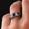 Art Deco 1.69 Carat Sapphire Diamonds White Gold Garter Ring, 1930s 6
