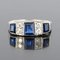 Art Deco 1.69 Carat Sapphire Diamonds White Gold Garter Ring, 1930s 7