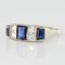 Art Deco 1.69 Carat Sapphire Diamonds White Gold Garter Ring, 1930s 3