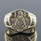 Masonic Yellow Gold Platinum Signet Man Ring, 1960s 14