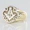 Masonic Yellow Gold Platinum Signet Man Ring, 1960s 3