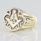 Masonic Yellow Gold Platinum Signet Man Ring, 1960s, Image 3