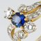 French Modern Sapphire Diamonds 18 Karat Yellow Gold Platinum Ring by Rain, Image 6