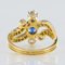 French Modern Sapphire Diamonds 18 Karat Yellow Gold Platinum Ring by Rain 14
