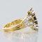 French Modern Sapphire Diamonds 18 Karat Yellow Gold Platinum Ring by Rain 11