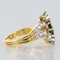 French Modern Sapphire Diamonds 18 Karat Yellow Gold Platinum Ring by Rain, Image 11