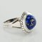 Vintage 4,76 Carat Lapis Lazuli White Gold Ring, 1960s, Image 3