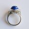 Bague 4,76 Carat Lapis Lazuli Vintage en Or Blanc, 1960s 5