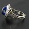 Bague 4,76 Carat Lapis Lazuli Vintage en Or Blanc, 1960s 7