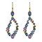 Boucles d'Oreilles Modernes Tanzanites en Améthyste et Saphir en Argent 1