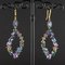 Boucles d'Oreilles Modernes Tanzanites en Améthyste et Saphir en Argent 3