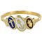 Antiker blauweißer emaillierter Dizain Faith Ring aus 19. Jhdt 1