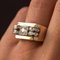 Diamond 18 Karat Yellow Gold Tank Ring, 1950s 4