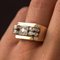 Ring aus 18 Karat Gelbgold in Diamanten-Optik, 1950er 4