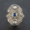 19th Century French 18 Karat Yellow Gold Silver Sapphire Diamond Ring, Image 6