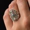 19th Century French 18 Karat Yellow Gold Silver Sapphire Diamond Ring 4