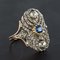 19th Century French 18 Karat Yellow Gold Silver Sapphire Diamond Ring 8