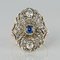 19th Century French 18 Karat Yellow Gold Silver Sapphire Diamond Ring 9