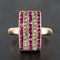 Calibrated Ruby Diamond 18 Karat Rose Gold Rectangular Ring, 1900s 7
