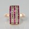 Anillo Ruby Diamond rosa calibrado de oro de 18 quilates, década de 1900, Imagen 9