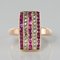 Calibrated Ruby Diamond 18 Karat Rose Gold Rectangular Ring, 1900s 9