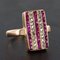 Calibrated Ruby Diamond 18 Karat Rose Gold Rectangular Ring, 1900s, Image 8