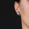 Moonstones Diamond Silver Round Shape Stud Earrings 2