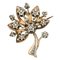 19th Century French Diamond Rose Gold Tree Brooch by Silver 1